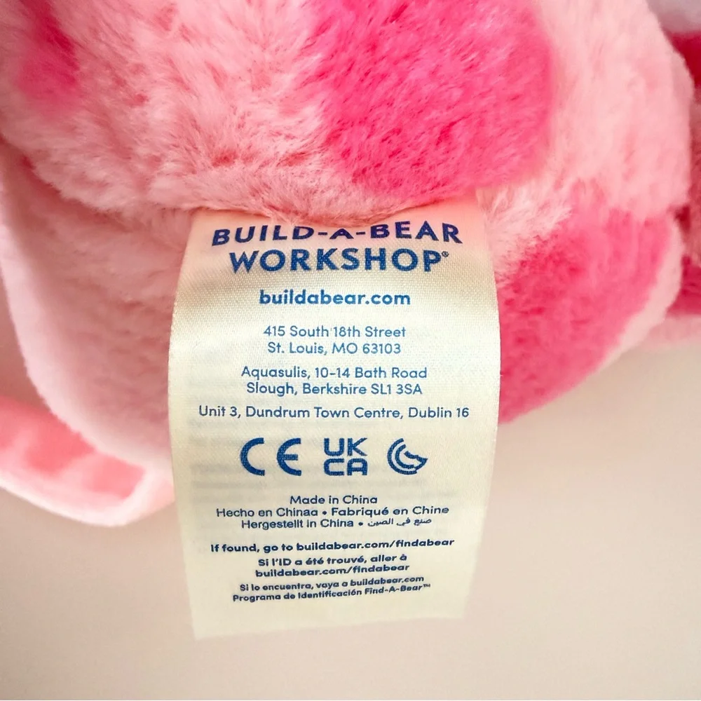 Build a Bear Strawberry Cow Pink Milkshake with Mooing Sound
